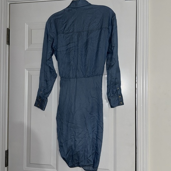 Veronica Beard Sierra Ruched Chambray Dress size-0 - Picture 5 of 5